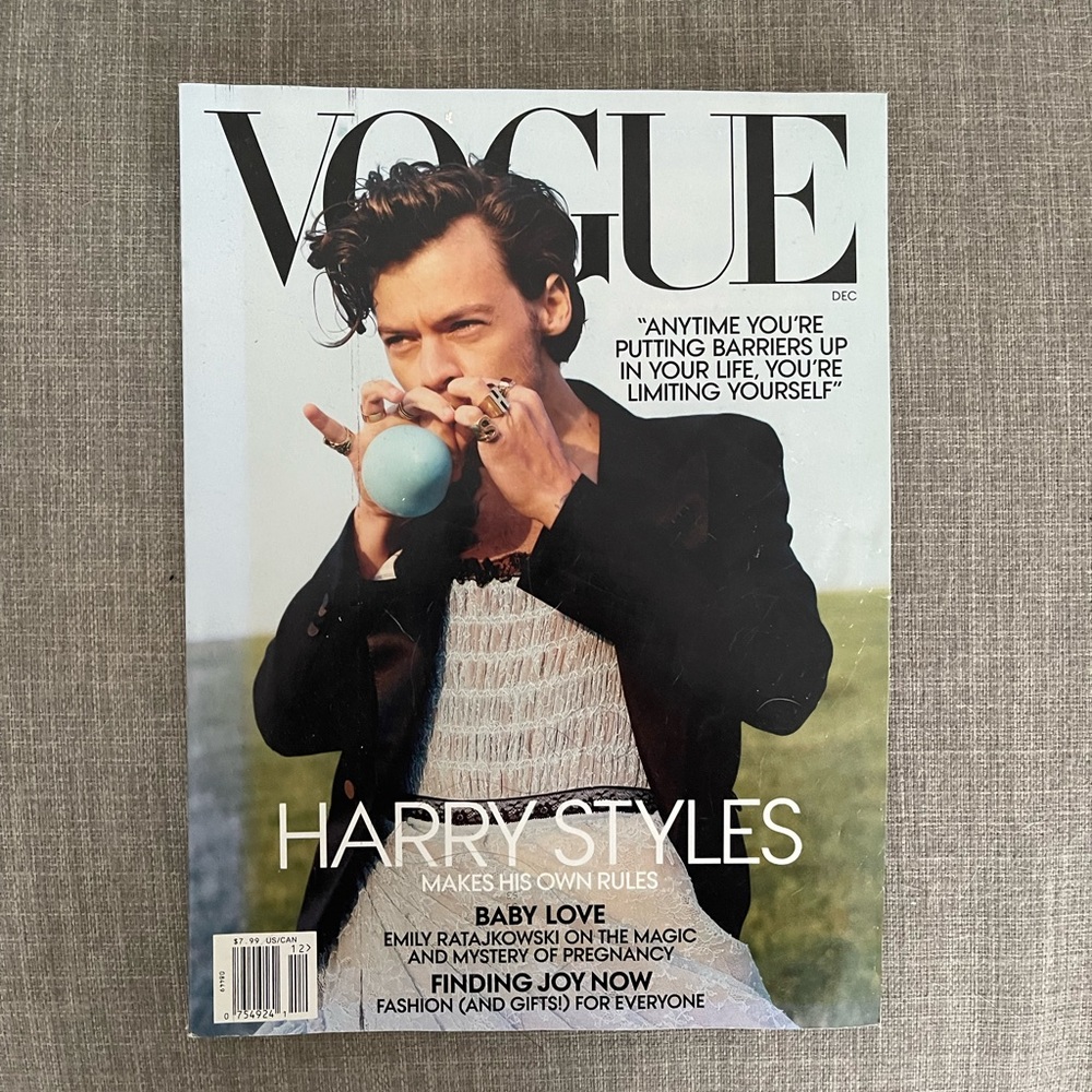 Harry Styles Vogue Cover - December 2020: Like New, No Label
